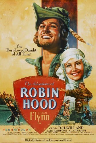 LAMINATE canvas prints painting The Adventures of Robin Hood Movie B Errol FlynnOlivia de Havilland Basil Rathbone Alan Hale Una O'Connor Claude Rains20x28inch(50x70cm)
