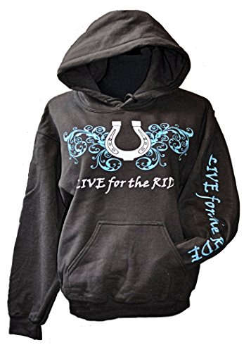 Live for the Ride-Horseshoe Horse Hoodie: Vintage Soft, Heavyweight. Horse Shirt