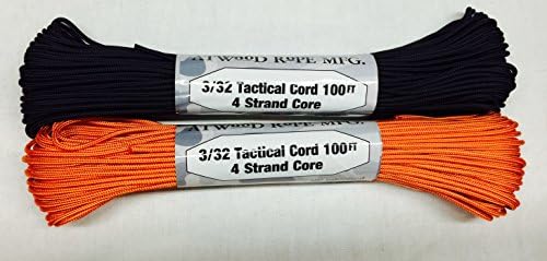 2 Piece Set - 100' 275 Tactical Cord (Black, Burnt Orange)