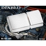 DIABLO　長財布 牛革 パンチング ライン KA-801 【ホワイト×シルバー】