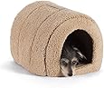 Best Friends by Sheri Pet Igloo in Sherpa, Beige, 17"x13"x12"