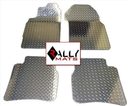 Rallymats 97-01 Honda Prelude Diamond Plate Aluminum Metal Floor Mats 4PC Set