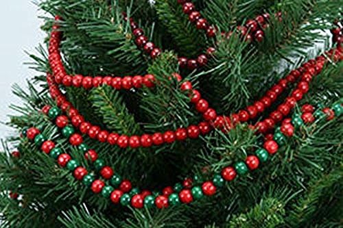 Christmas Wooden Bead Garland Set of 2-36 Ft Total Old Fashion Looking Christmas Tree Decor