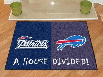 Fan Mats 9580 New England Patriots - Buffalo Bills House Divided Rug