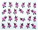 Ottery Beautiful Water Transfers Decals Design Pink Butterfly Flowers Nail Art Decoration Nail Stickers Nail Tips