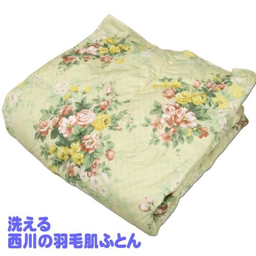 【洗える】西川の羽毛肌布団（ダウンケット）ホワイトダウン250グラム　シングル150×210cm (ピンク)