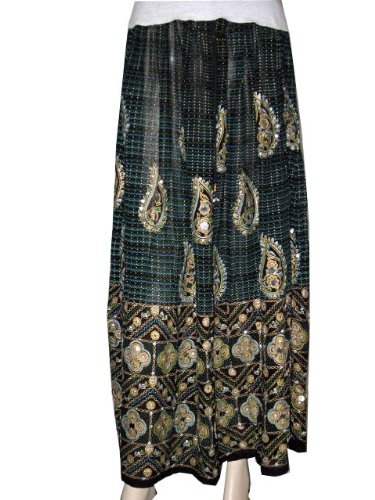Designer Skirt Dcrapechic Beaded Black Womens Boho Skirts