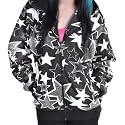 Stars Print Skinny Fit Hoodie (Black/White)