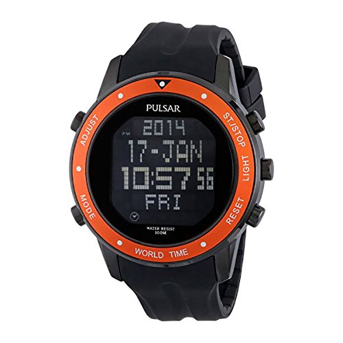 Pulsar Men's PQ2017 Digital Display Japanese Quartz Black Watch