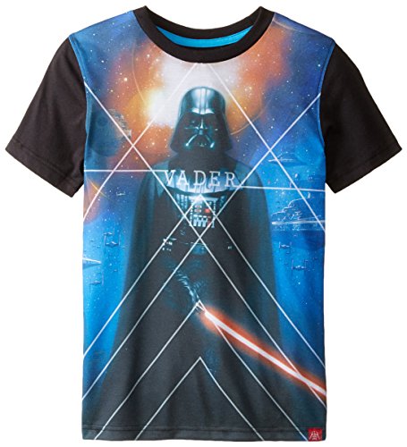 Star Wars Big Boys' Vader Geo Sublimation T-Shirt, Black, X-Large