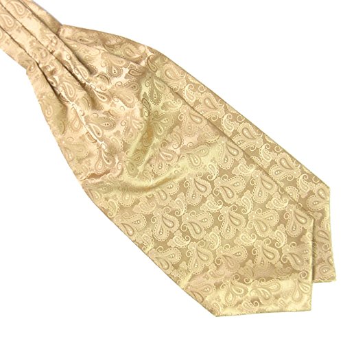 Weixinbuy Men Ascot Tie Cravat Satin Scarf Self Tie Wedding Necktie
