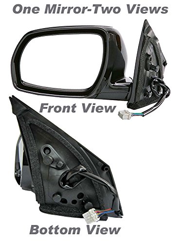 APDTY 0662858 Side View Mirror,Black Left Side/Driver Side, Power, With Heat, Foldaway, without Auto Dimming, and not Extendable,Paint to Match Plastic Housing(Fits 2003-2004 Nissan Murano)Replaces OEM Part Number(s) 96302CA300
