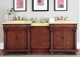 84 Bathroom LED Lighted Yellow Onyx Double Sink Vanity