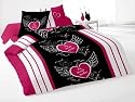 Housse de couette 220x240 cm + 2 Taies d'oreiller SECRET c./ noir Parure housse de couette