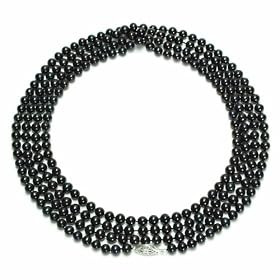 Sterling Silver Dyed Peacock Black Freshwater Cultured Pearl A Grade 5.5-6mm... by Amazon.com Collection