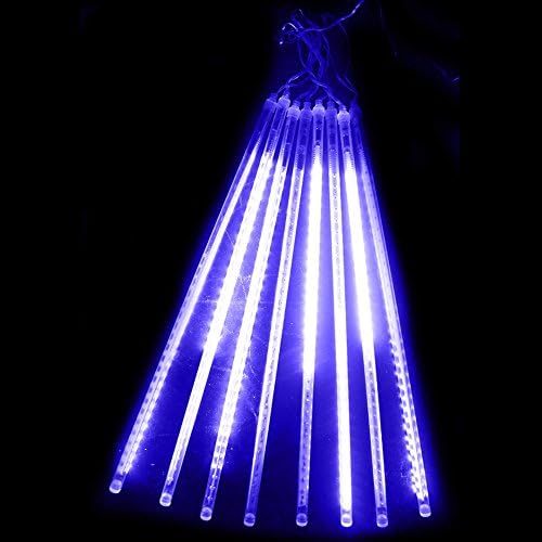 YKL 8 Tubes (30CM/11.8 Inches) 144 LEDS Bright Meteor Shower Strings Fairy Lights(blue)