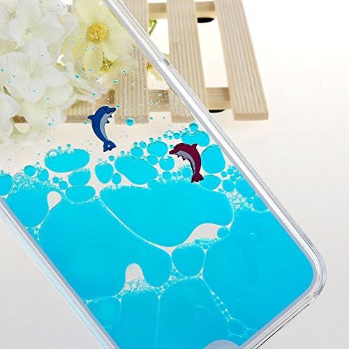iPhone 5S Cute Case, iPhone 5 Fashion Case, Bingomax [Clear with Design] iPhone 5S/5 Cute Protective Case Scratch Free [Transparent See Through] Hard Cover Flowing Liquid Swimming Fish 3D Slim Case with Free Accessories for Apple iPhone 5S 5G 5 - Blue