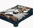 Solaron Queen Panda Korean Mink Blanket - Green Borders