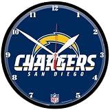 San Diego Chargers Nfl Round Wall Clock