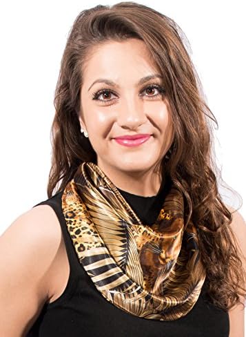 Necklascarf Women's Animal Print Quick Magnet Closure Self-draping Scarf, Polyester