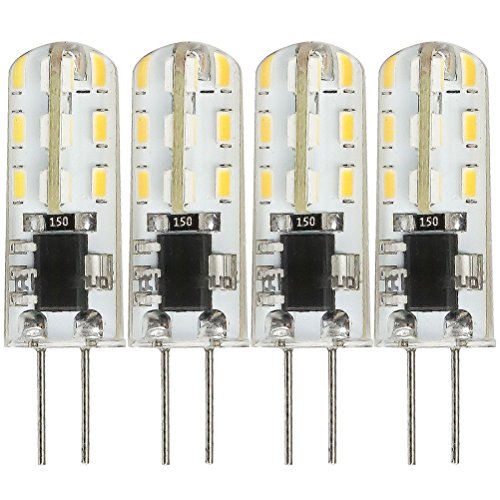 Kakanuo G4 LED Bulb Dimmable 12V AC/DC Warm White 3000K 1.5 Watt Bi-pin Base 24X3014 LEDs(Pack of 4)