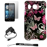 Black Glossy with Magenta Butterflies and Garden Design Cover / 2 Piece Sna ....