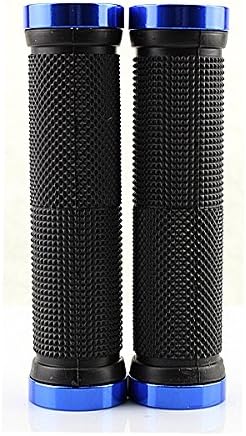 Generic Rubber Mountain Bike Bicycle Cycling Handlebar Hand Grips Lock-On---Black+Blue