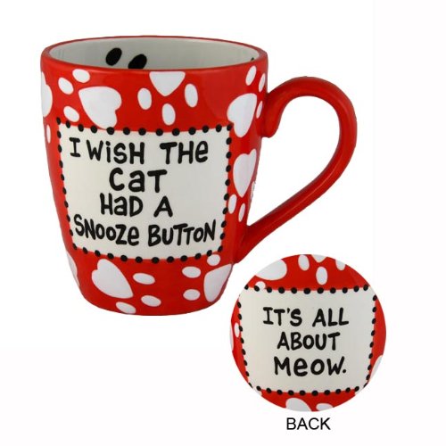 Cat Coffee Mug - Snooze Button Cat for Cat Lovers