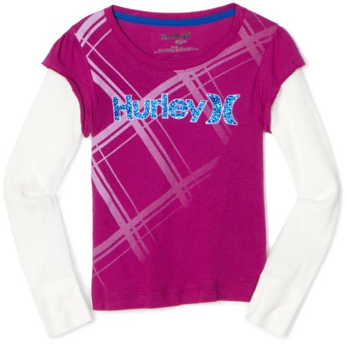 Hurley Girls 2-6x Show Up Thermal T-Shirt, Purple, 3T