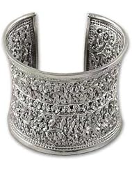 Sterling silver cuff bracelet, Lanna Moonbeams
