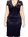 Lovaru Women's Scalloped V-neck Lace Plus Size Midi Dress