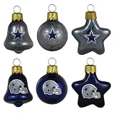 NFL Dallas Cowboys Blown Glass Ball, Bell & Star 6-Pack Ornament Set
