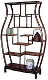 High End Top Quality Japanese Asian Design Furniture - 63 Meiping Curio Display Shelf Unit Book Case w/ Mahogany Finish
