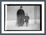 Historic Print (L): Blind Sen. Thos. D. Schall led by his 6 year old son