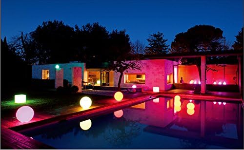 RGB LED Floating Globe Ball Color Changing Rechargeable Waterproof Ip68 Outdoor for Swimming Pool Bar KTV Garden Deco Courtyard Restaurants Night Clubs (DIA 9.84inch(25cm))