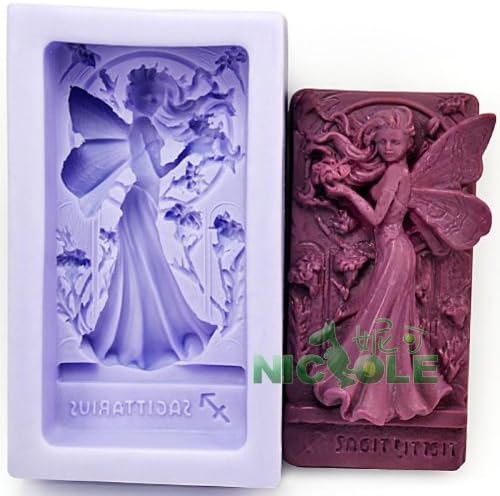 Rectangle Floral Fairy Wings Handmade 3D Silicone Soap Molds Fondant Cake Chocolate Molds