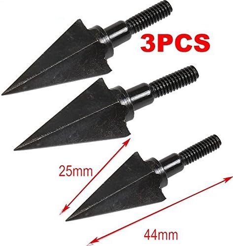 Hunting Arrow Heads 3PC 44mm Retro Willow Leaf Triangular Archery Broadheads Screw Tips Arrow Heads Metal Arrow Heads