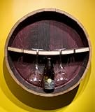 display True Fabrications Used Wine Oak Barrel Stemware Rack and Holder (made from recycled and used wine barrels)