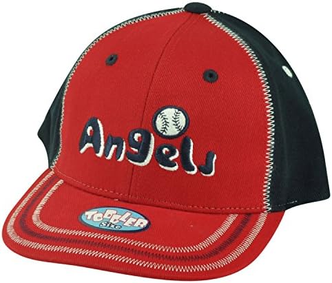 MLB Los Angeles Angels Toddler Boy Stitch Hat Cap Velcro Adjustable Two Tone Red