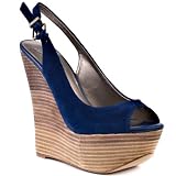 Fergie Women's Bonita Wedge Sandal,Blue,6.5 M US