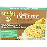Annie's Homegrown Deluxe Whole Wheat Shells & Extra Cheesy Cheddar, 9.5-Ounce Boxes (Pack of 12)