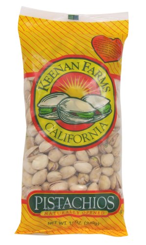 Keenan Farms Pistachio, In-Shell Natural, 12-Ounce Bags (Pack of 6)