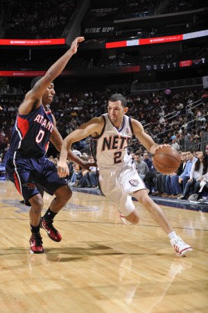 Atlanta Hawks v New Jersey Nets: Jordan Farmar and Jeff Teague Photographic Poster Print by David Dow, 24x36