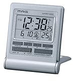 MAG(マグ) 電波デジタルトラベルクロック ハヤブサ 温度表示 シルバー T-638SM