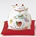 招き猫　磁器　猫貯金箱　白　大　龍虎謹製018-0081