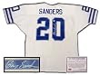 Barry Sanders Detroit Lions NFL Hand Signed Authentic Style Away White Football Jersey