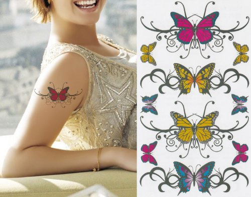 Sexy Lower Back Temporary Tattoos, Butterfly Waterproof Removable