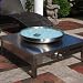 Fire Pit /Stainless Steel Coffee Table with Blue Crushed Glass (Stainless Steel/Blue) (36"W x 16.5"H x 36"D)