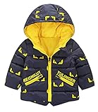 (トヨベイ)Toyobuy 厚手 子供 中綿 コート キッズ 綿入れ ジャケット ベビー ブルゾン フード付き 女の子 男の子 紺色 110
