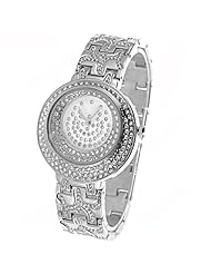 Stylish Fully-jewelled Quartz Bracelet Style Wrist Watch Analog Watch with Round Case for Woman Lady - Silver SWWM2-226936